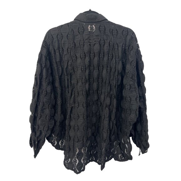 Bohme Shirt Button Front Textured Lace Top Size XS Long Sleeve Whimsigoth Witchy - Picture 2 of 8